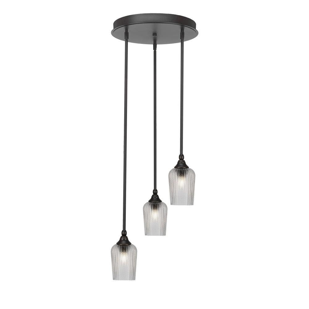 Empire 3 Light Cluster Pendalier in Dark Granite (2143-DG-4250)