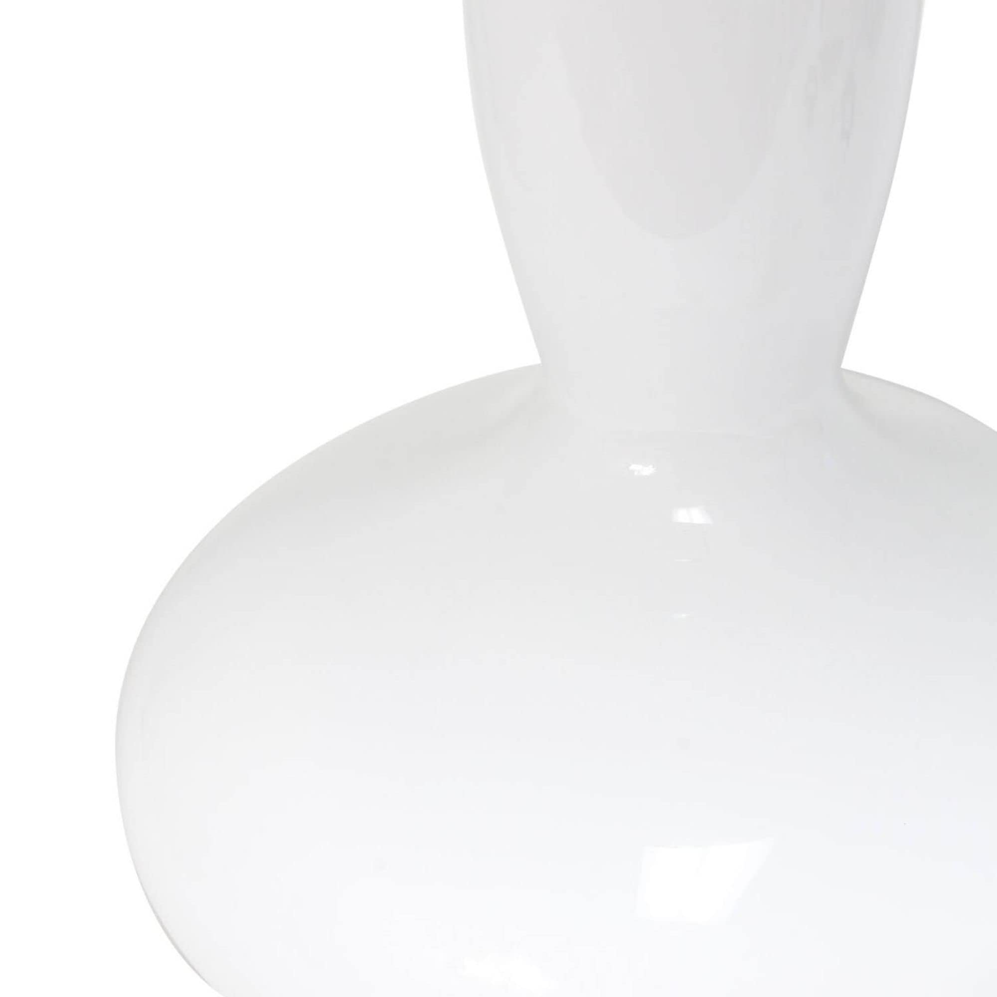 Lalia Home Contemporary Glass Dollop Table Lamp With White Fabric Shade - White