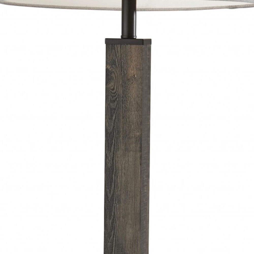 HomeRoots Traditional Floor Lamp 62in Metal Off-White Drum Shade