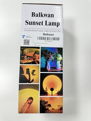 Balkwan Sunset Red Projection Lamp - LED Rainbow Night Light for Living Room & Bedroom Decor, USB Modern Floor Stand