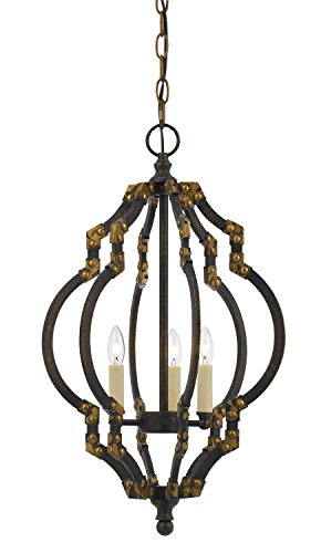 Cal Lighting Fx-3593-3 Transitional Three Light Pendant From Howell Collection In Bronze/Dark Finish, 13.00 Inches