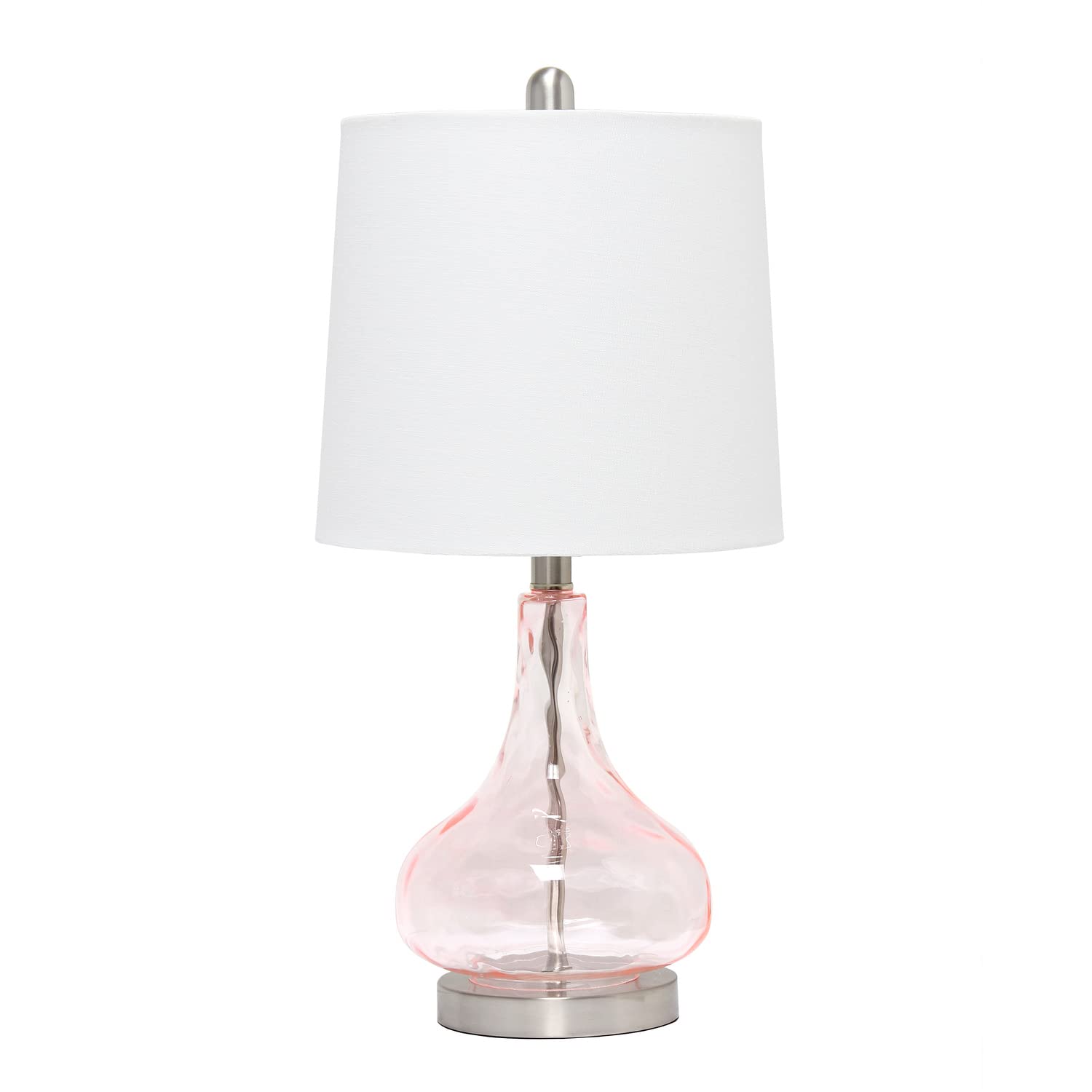 Elegant Designs Modern Bedside Table Lamp, 23.25in Pink Rose Quartz, Fabric Shade, Model LT3326-RQT, 11inL x 11inW