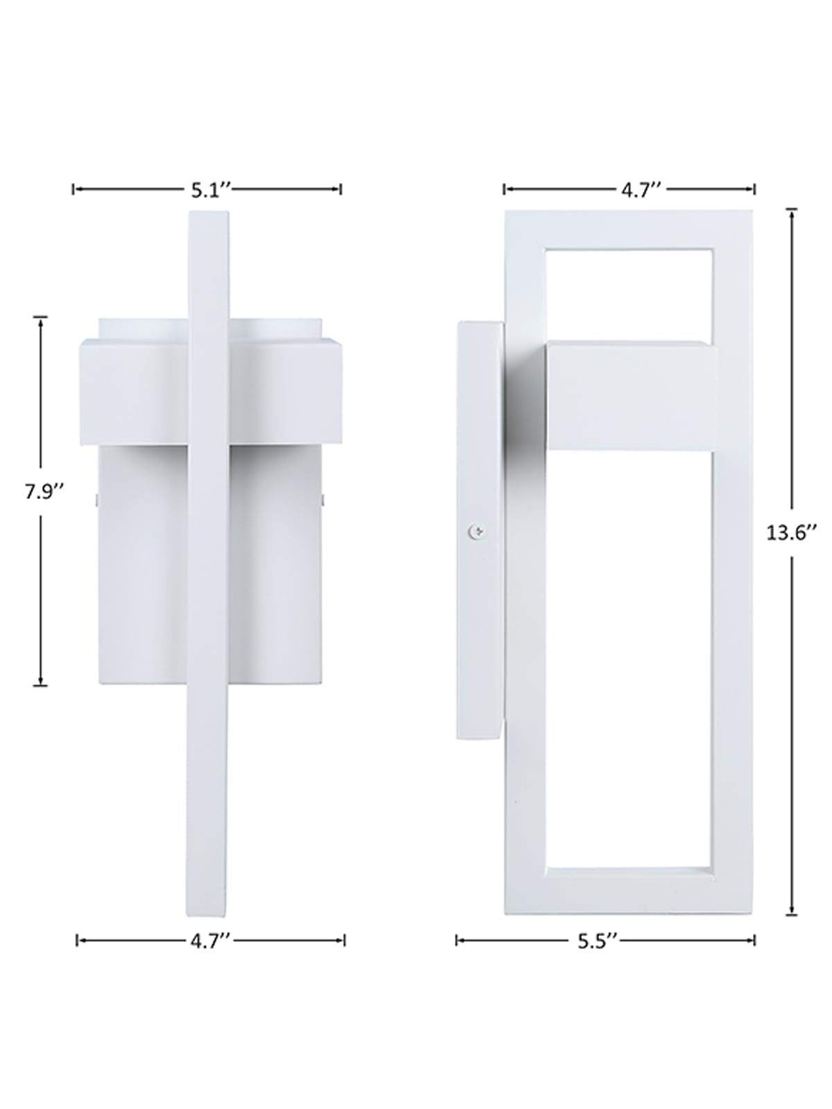 Lamqee 3000K Led Outdoor Wall Lights, 2 Packs Matte White Sconce For Porch, Garage, Patio