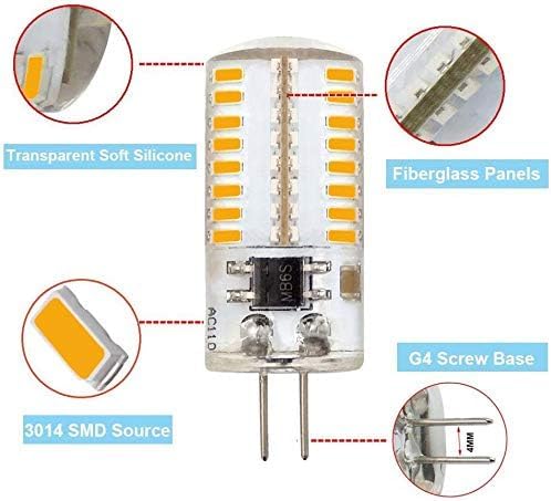 ZHENMING G4 LED Bulb 3W Dimmable Warm White 3000K Pack of 5, Model ZM-5-G3064F-G4-CW, Color