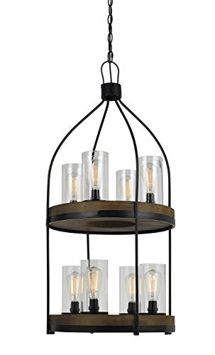 60W X 8 Chardon Metal/Wood Fixture(Edison Bulbs Not Included)