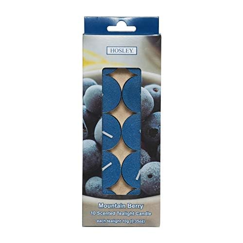 Hosley 120 PCs Bulk Pack Mountain Berry Fragrance Highly Scented Tea Light Candle. Ideal for Wedding Church Vigil Emergency Lant