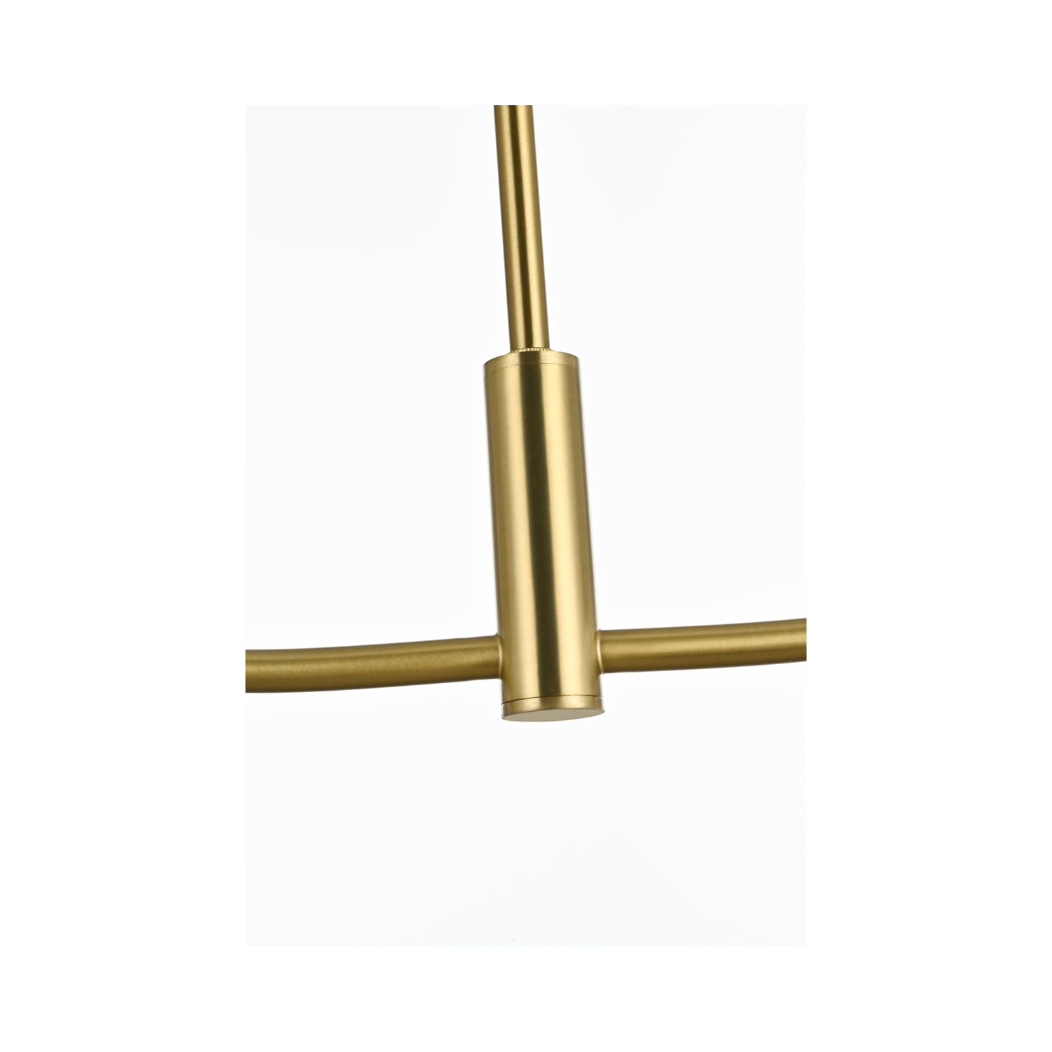 Living District 21&quot; 2-Light Satin Gold/White Metal Glass Chandelier