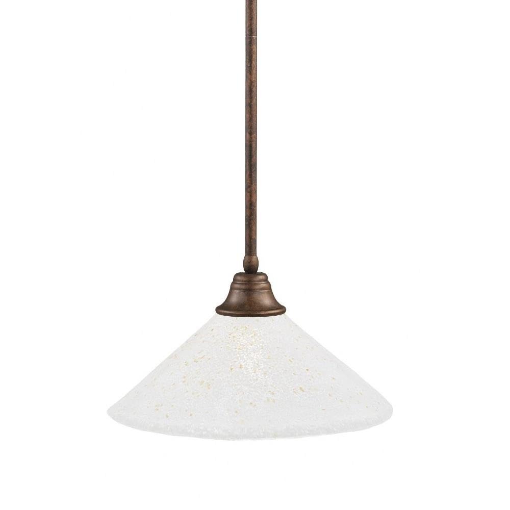 Toltech Lighting 26-Brz-714 16-Inch Stem Pendant Light Bronze Finish With Gold Ice Glass Shade