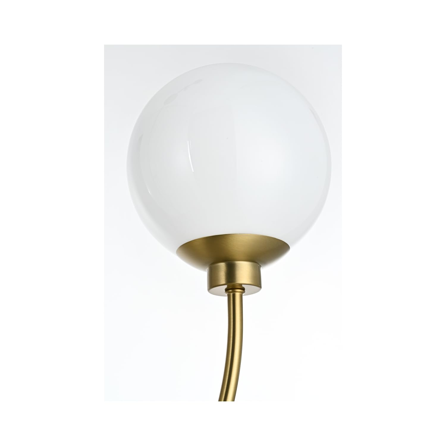 Living District 21&quot; 2-Light Satin Gold/White Metal Glass Chandelier