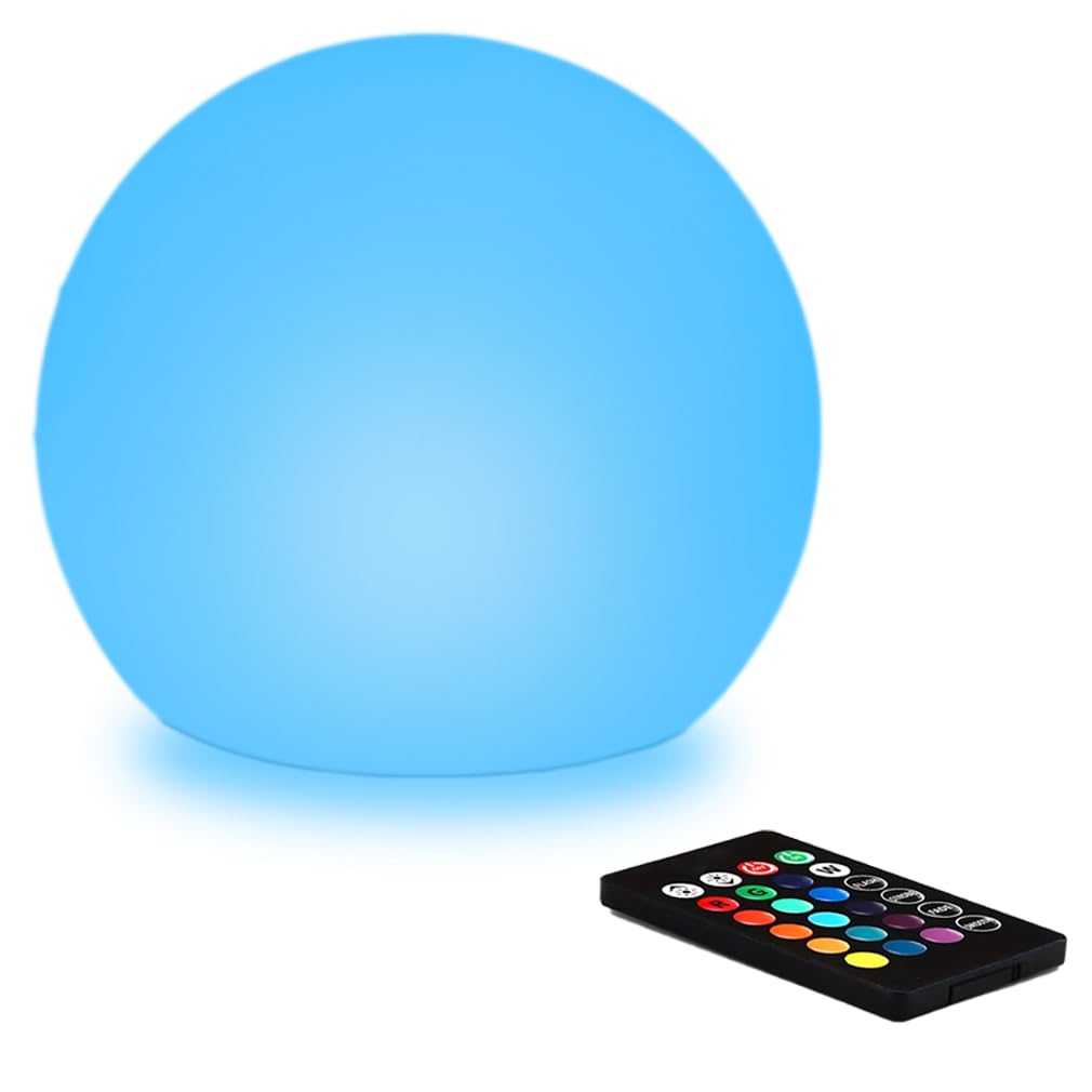 6-in Cordless LED Globe Orb Light for Kids, RGB Color Changing Orb Night Light Mood Lamp w/Remote, Rechargeable LED Ball Night L