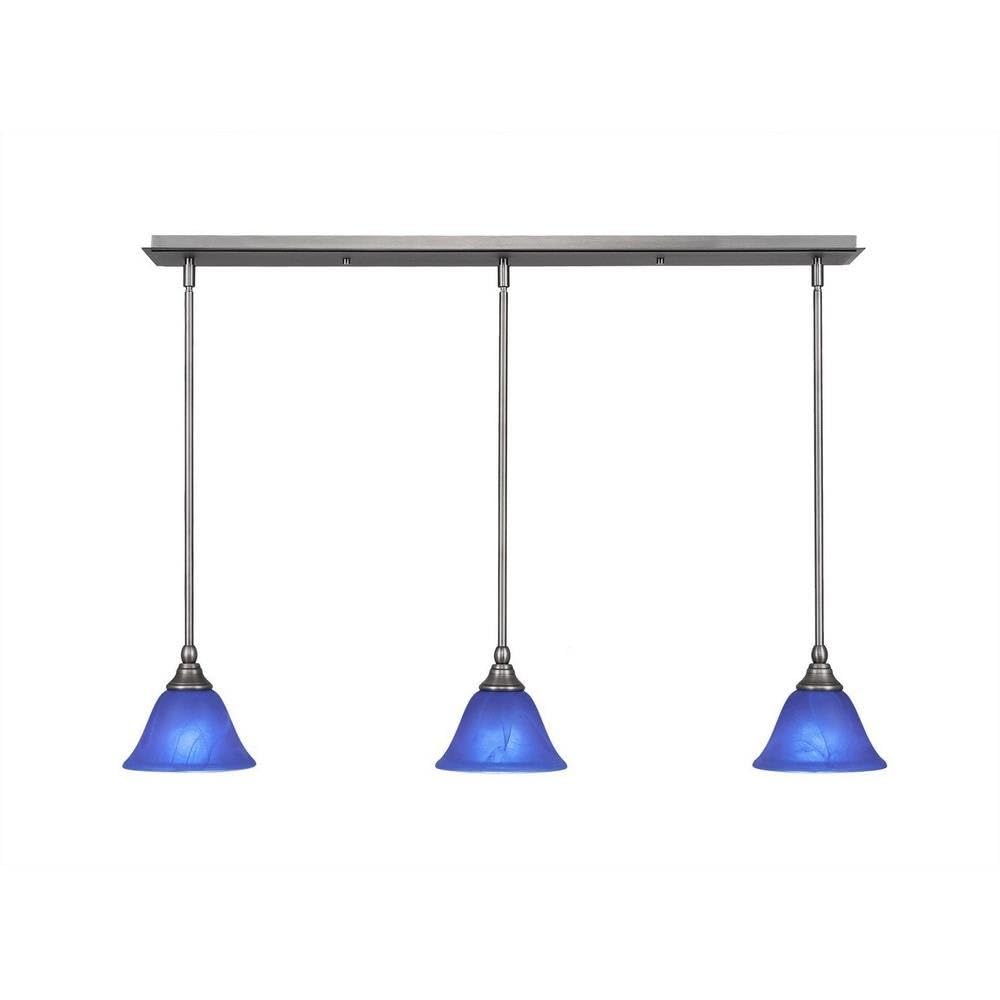 Toltec Lighting 3 Light Linear Pendalier In Brushed Nickel (36-Bn-4155)