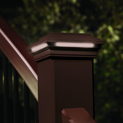 TREX LED Post Cap Light, Square Style, Vintage Lantern, Model VLSQLEDCAP4X4C, Acrylic Material