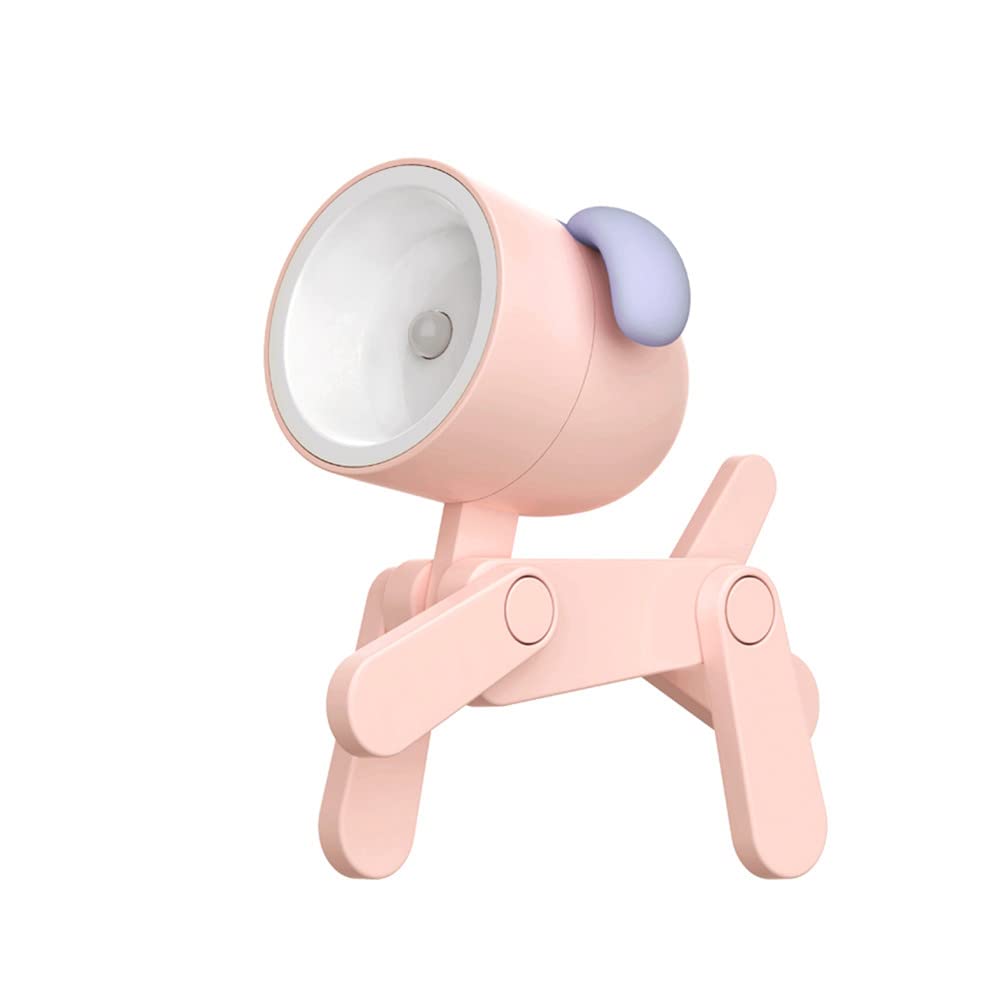 SpassLeben Cute LED Night Light for Kids, Pink Dog Table Lamp, Decorative Nightstand Light, Ideal Birthday Gift, Mini Size
