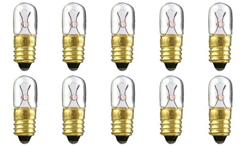 CEC Industries E10 Base T-3.25 Bulbs, 48V, 4.8W, White, Box of 10