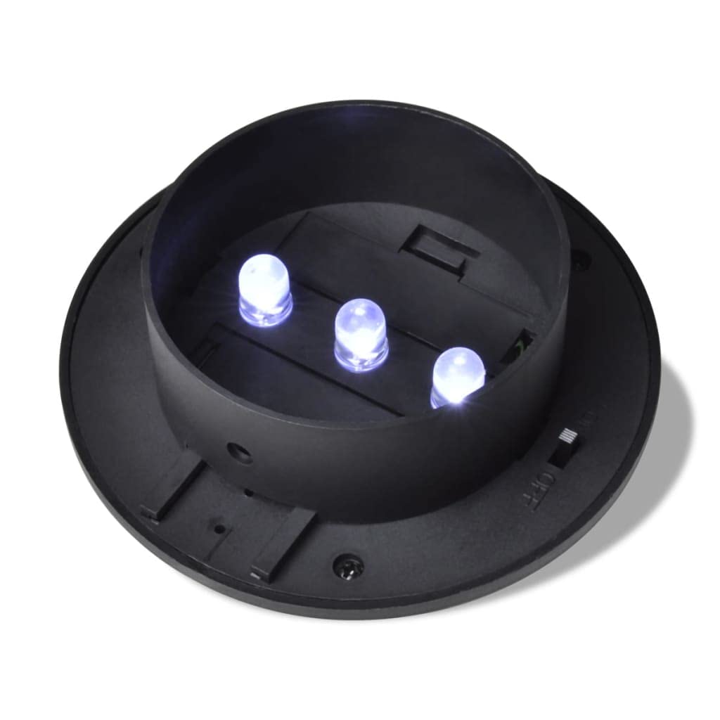Vidaxl 6 Pcs Outdoor Solar Lamp Set, Led Fence Lights, Black, Durable Plastic, Energy-Saving, Easy Installation, Model 41180
