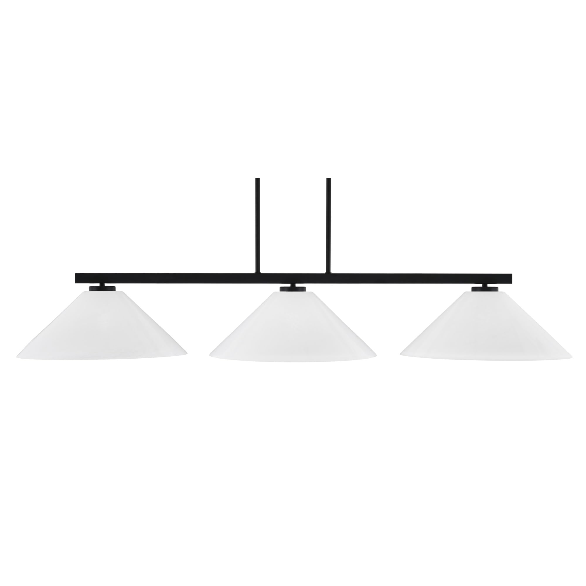 Toltec Lighting Atlas 3 Light Bar - Matte Black Finish, 16in White Marble Glass