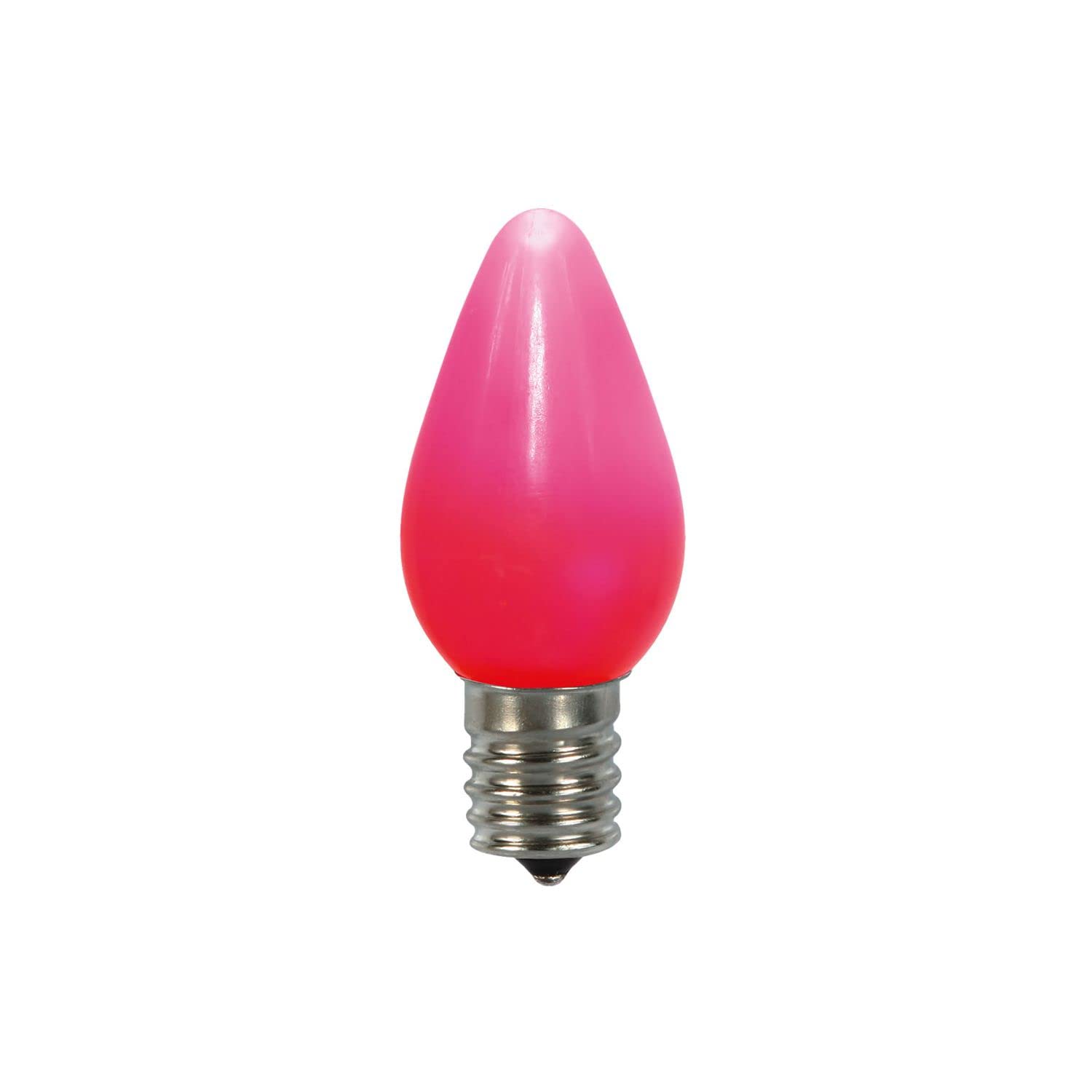 Vickerman C7 Ceramic LED Bulbs, Pink, 130V, 0.96W, 3 Diodes, Model XLEDSC79-25, 25 Bulbs per
