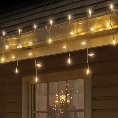 SYLVANIA Icicle Christmas Lights, Warm White, Model V47536-34, Plastic Material