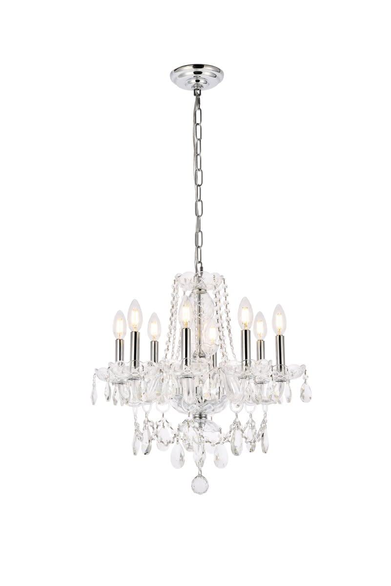 Elegant Lighting Princeton - Eight Light Chandelier-Royal Cut Crystal Type-Chrome Finish -Traditional Installation