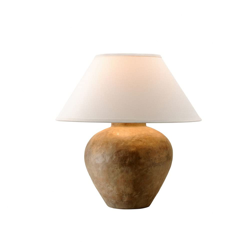Troy Lighting Ptl1009 Calabria - One Light Table Lamp, Reggio Finish With Off-White Linen Shade