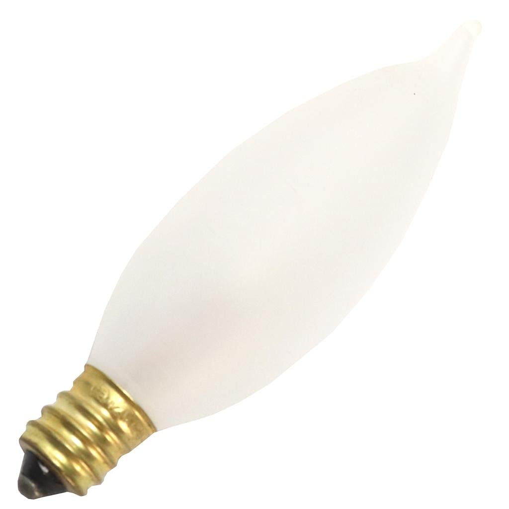 Bulbrite 25Cff/25/2 25-Watt 120-Volt Incandescent Flame Tip Chandelier Bulb, 25Mm, Frost