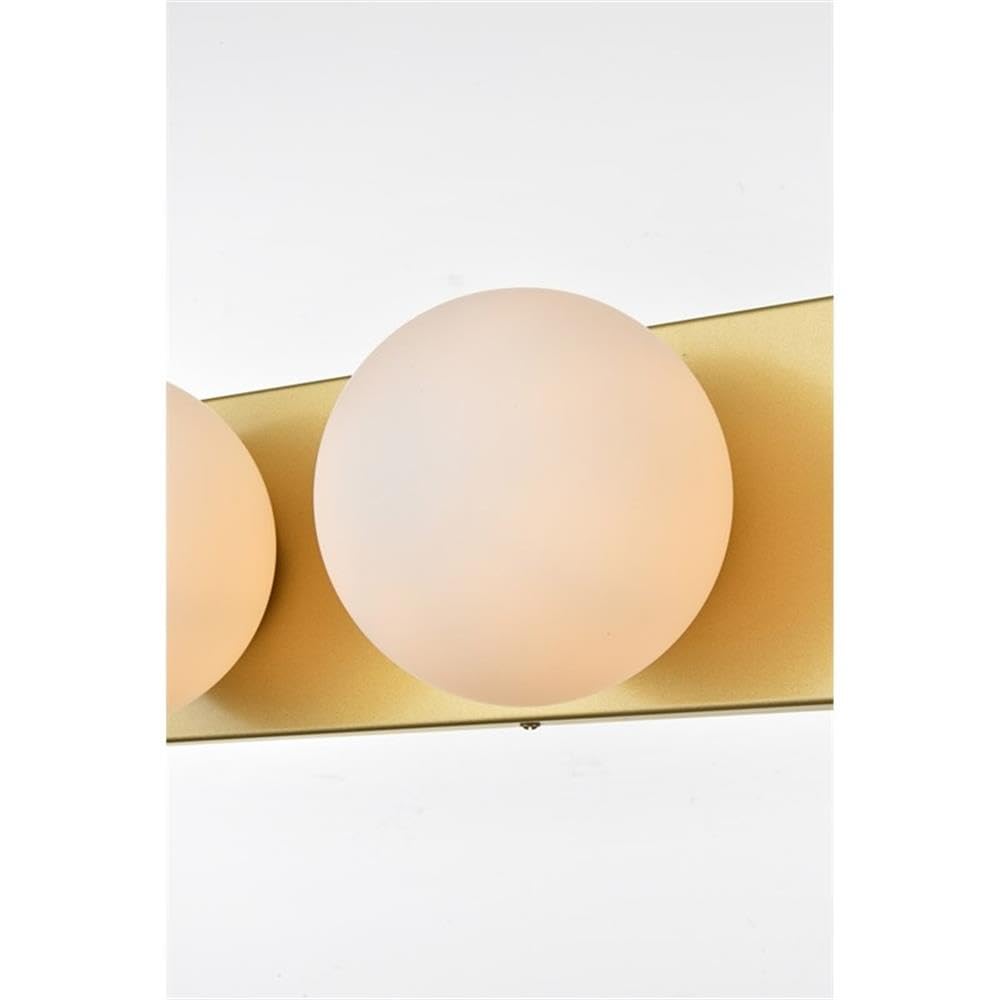 Living District Jaylin 4-Light Iron & Glass Bath Sconce in Brass/Frosted White