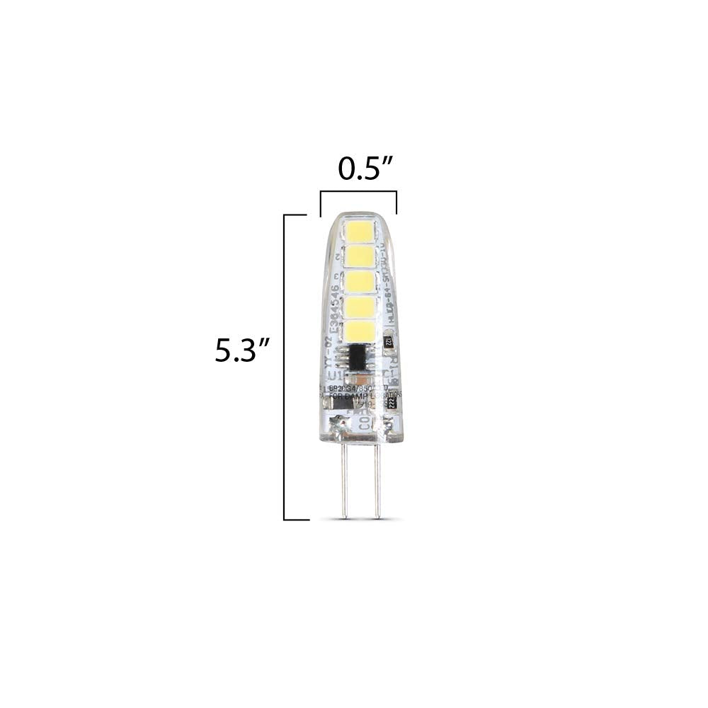 Feit Electric LED Capsule Bulb, 20W Equivalent, Dimmable, G4 Base, 3000K Warm White, 6 Count, Model BP20G4/830/LED