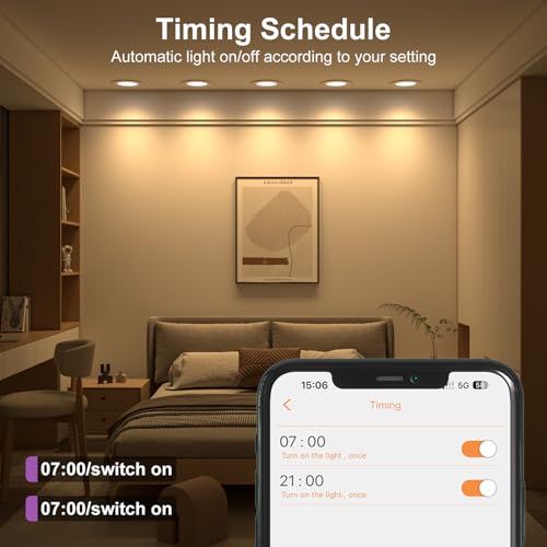 Hydong Color Changing Led Can Lights 12Pack Retrofit Led Recessed Lighting 5/6Inch 13W 1050Lm Smart Recessed Can Lights Compatible With Alexa Bluetooth App Control For Bedroom Kitchen Living Room