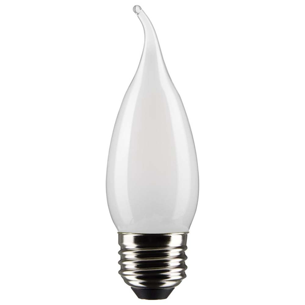 Satco S21851 4 Watt CA10 LED Bulb, Frosted, Medium Base, 2700K, 350 Lumens, 120 Volt, 2- Pack