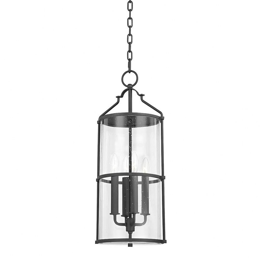 Troy Lighting F1310-TBK Burbank - 4 Light Outdoor Hanging Lantern-24.25 Inches Tall and 10 Inches Wide, Texture Black Finish wit