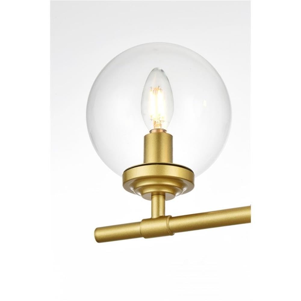 Living District Ingrid 3-Light Iron & Glass Bath Sconce in Brass and Clear