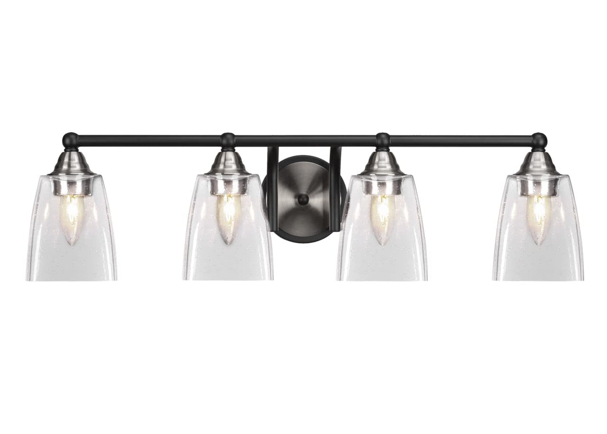 Toltec Lighting Paramount 4 Light Bath Bar In Matte Black & Brushed Nickel (3424-Mbbn-461)