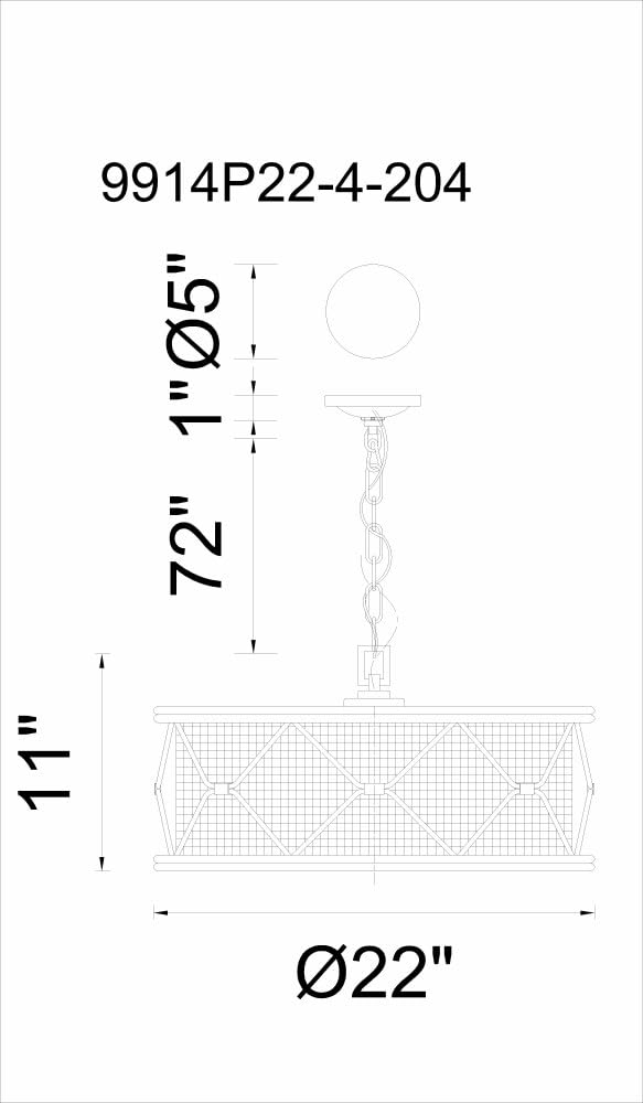 Cwi Lighting Kali 4-Light Farmhouse Metal Chandelier, Light Brown Finish, Stylish Home Decor