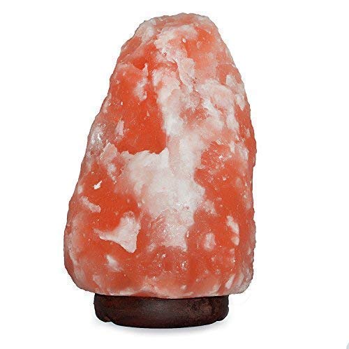 Spantik 7 Inch Himalayan Salt Lamp - Natural Crystal Rock, Dimmer Cord, Light Orange to Pink, Model SP01