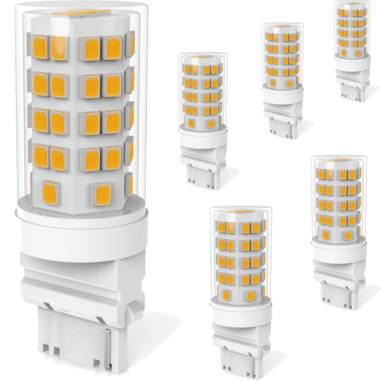 LEMENG 5W 3156 LED Light Bulb 2700K Warm White 500 Lumens, 6 Count, Ceramic