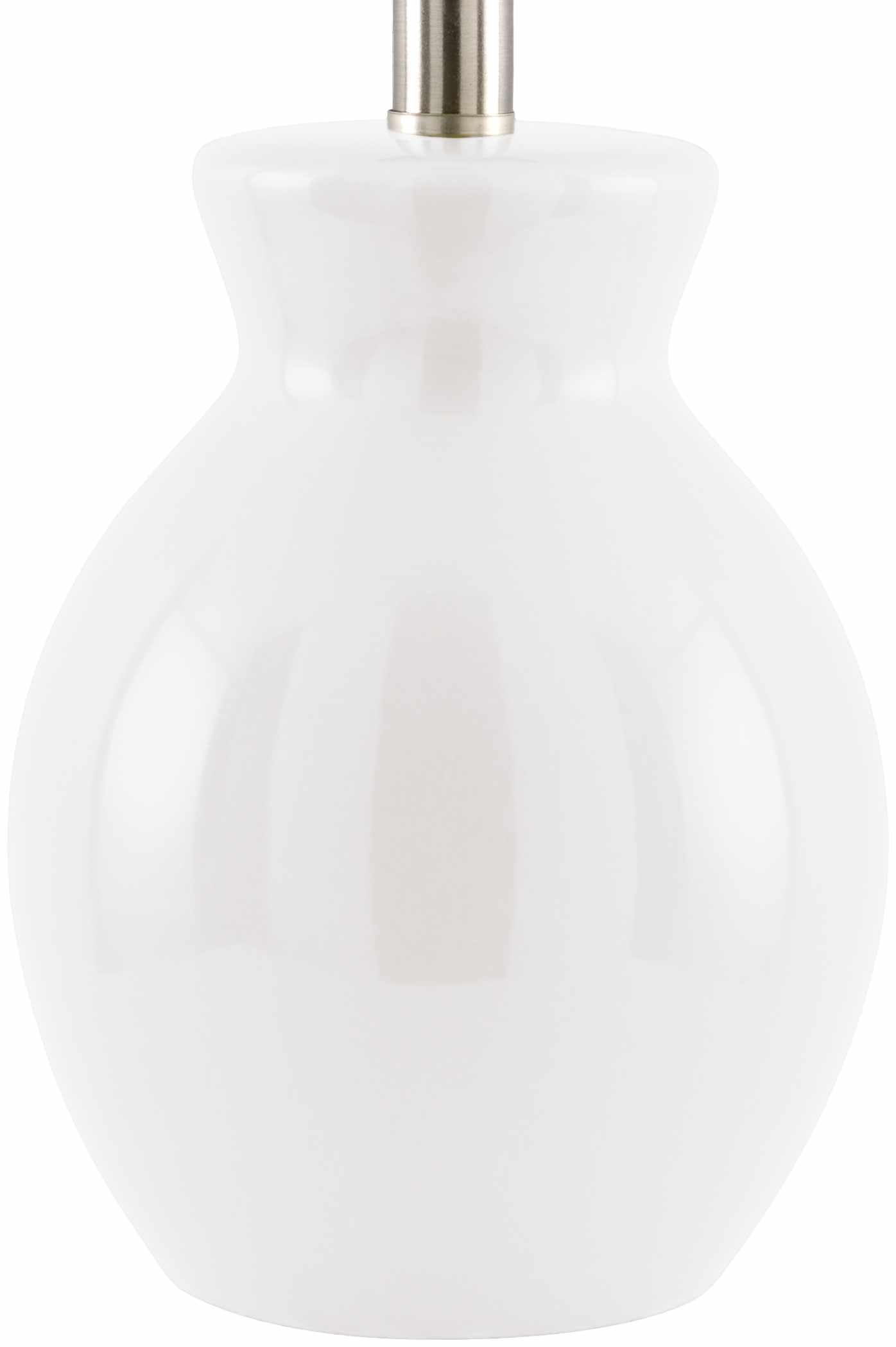 BoutiqueRugs Ceramic Bedside Table Lamp, 15inH, White, Salgareda Design, Cotton Shade, Suitable for Bedroom and Living Room