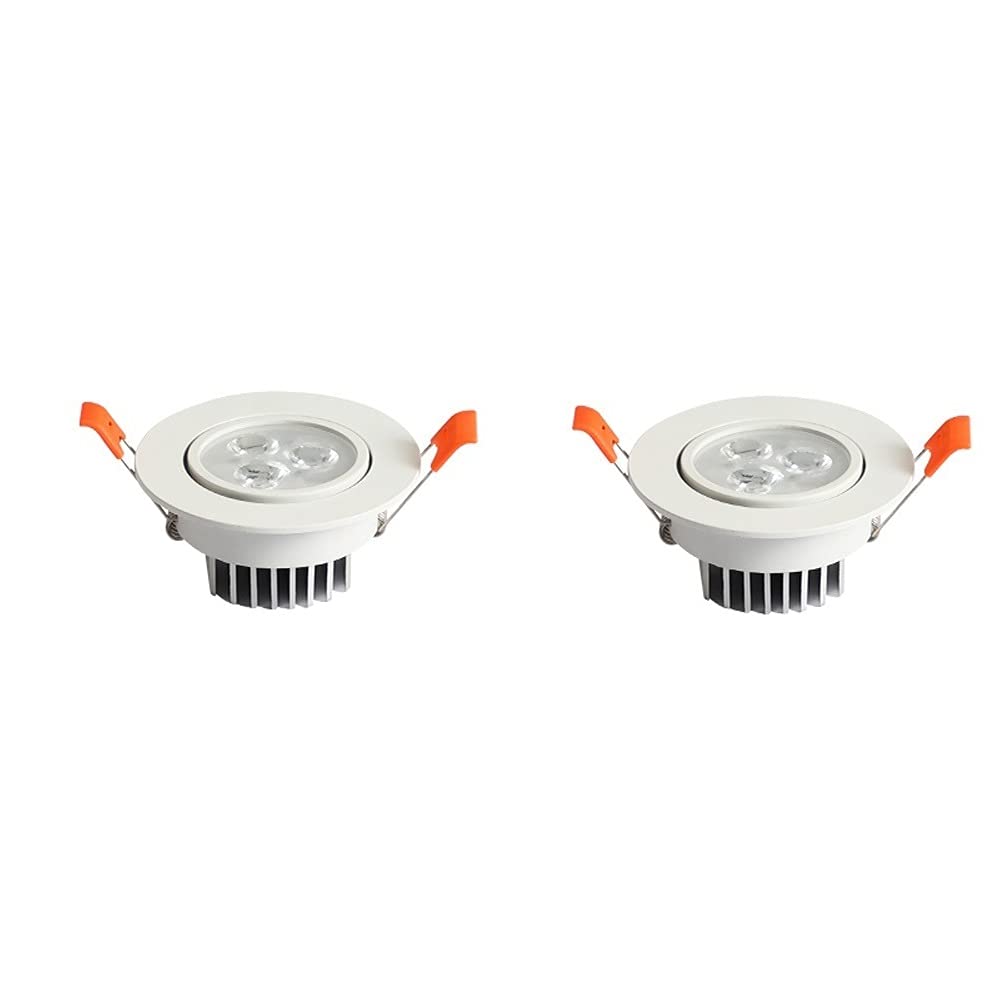 OZZKI Recessed 2 Packs 3w Round Ultra-Thin LED Recessed Spots Light 30 Adjustable Angle Recessed Downlight for Home Commercial L