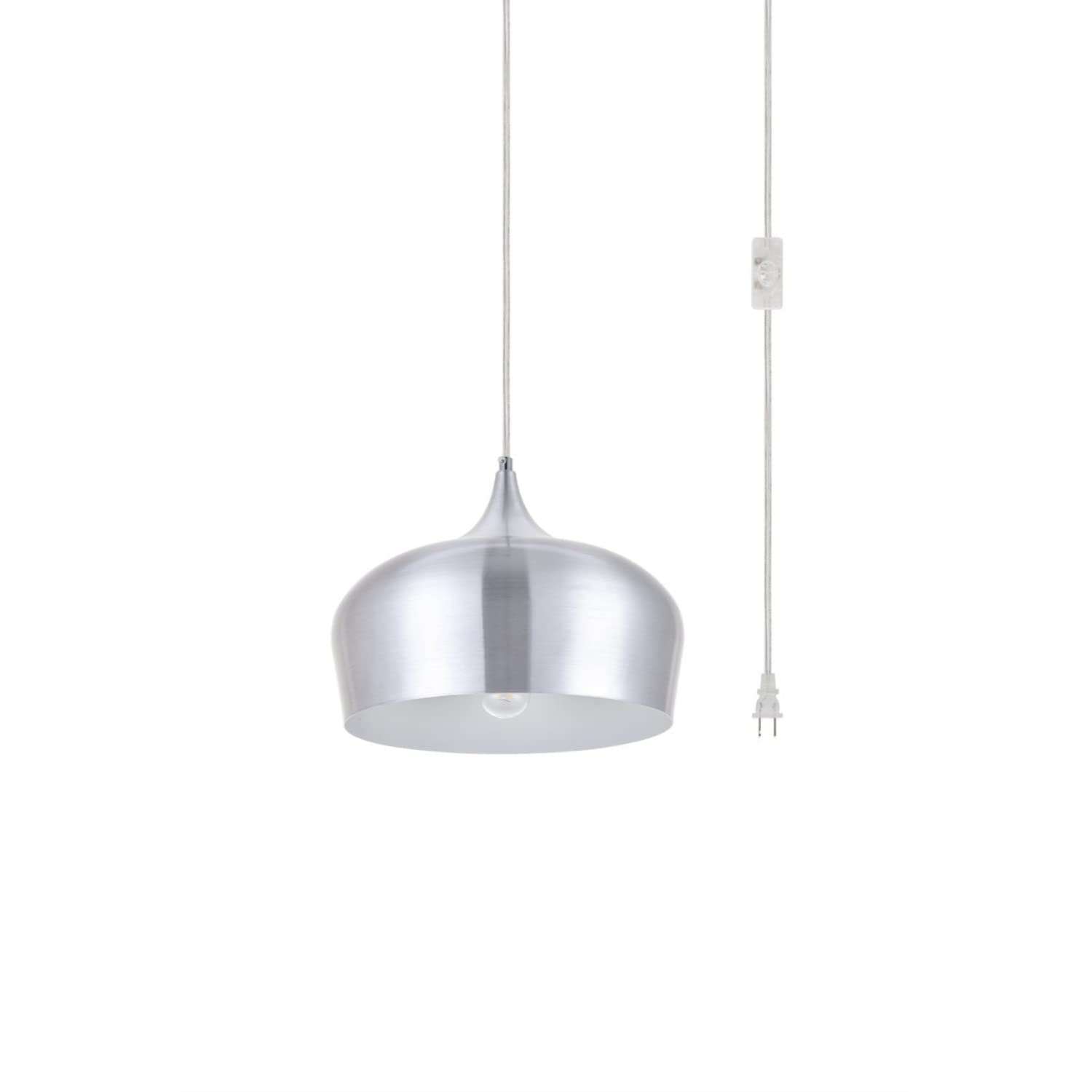 Living District Nora 1-Light Mid-Century Aluminum Pendant - Burnished Nickel