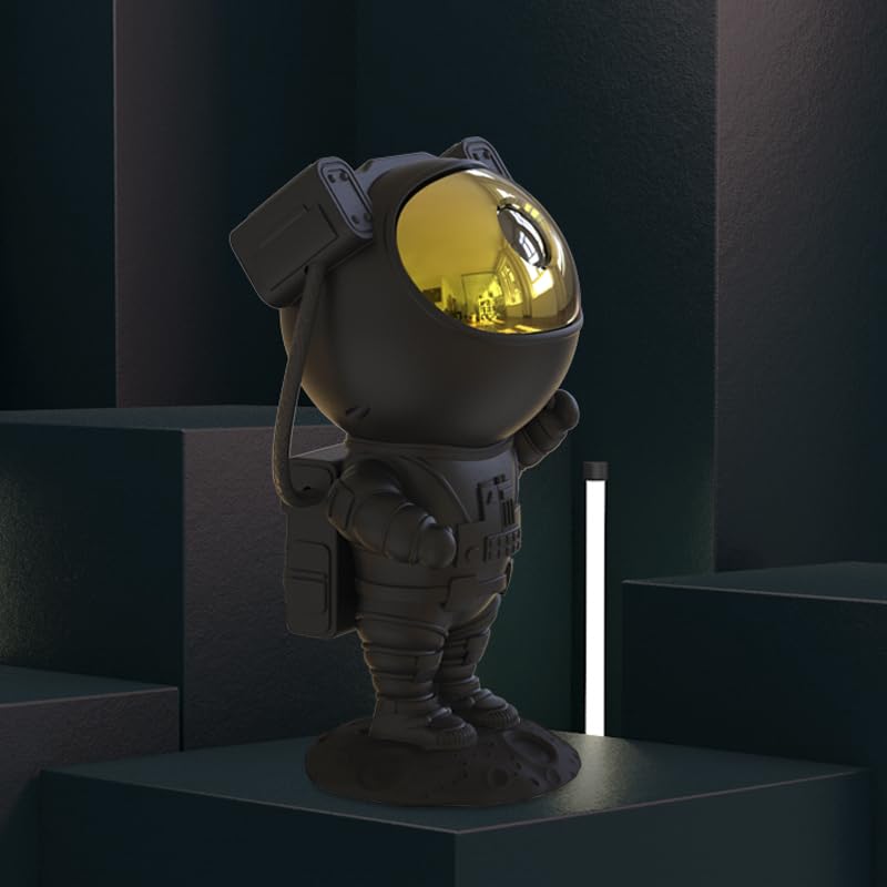 SFOUR Star Projector LED Lamp - Galaxy Night Light, Astronaut Design, Black Gold, Remote & Timer, Ideal for Kids & Adults, Model A-S-123