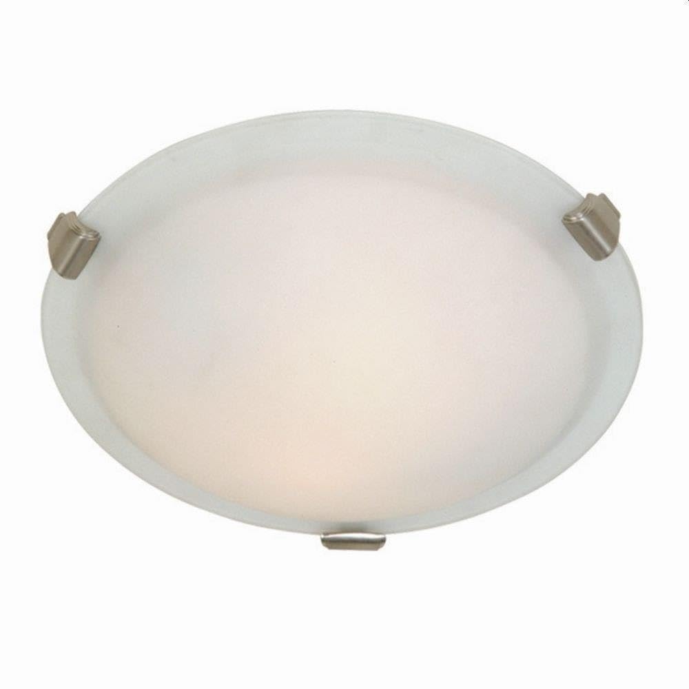 Artcraft Lighting Clip Flush Medium Round Flush Mount Light, Brushed Nickel