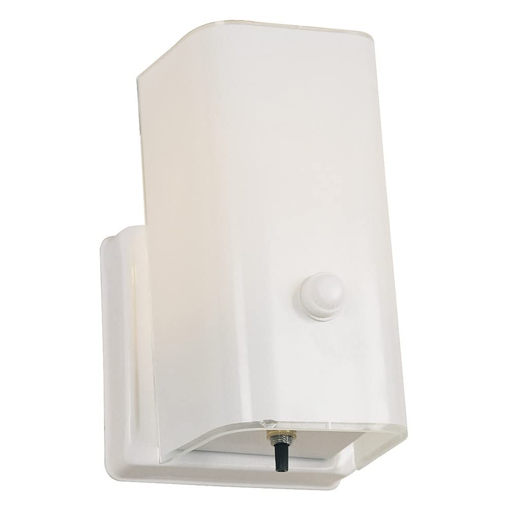 Design House 501130 Wall Sconce And Switch In White, 1-Light