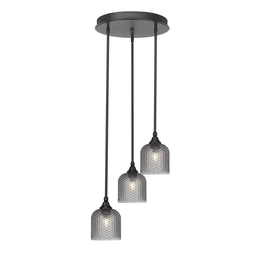Empire 3 Light Cluster Pendalier in Dark Granite (2143-DG-4912)