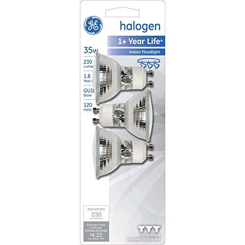 Ge 35-Watt Eq Dimmable Bright White Halogen Flood Light Bulbs (3-Pack)