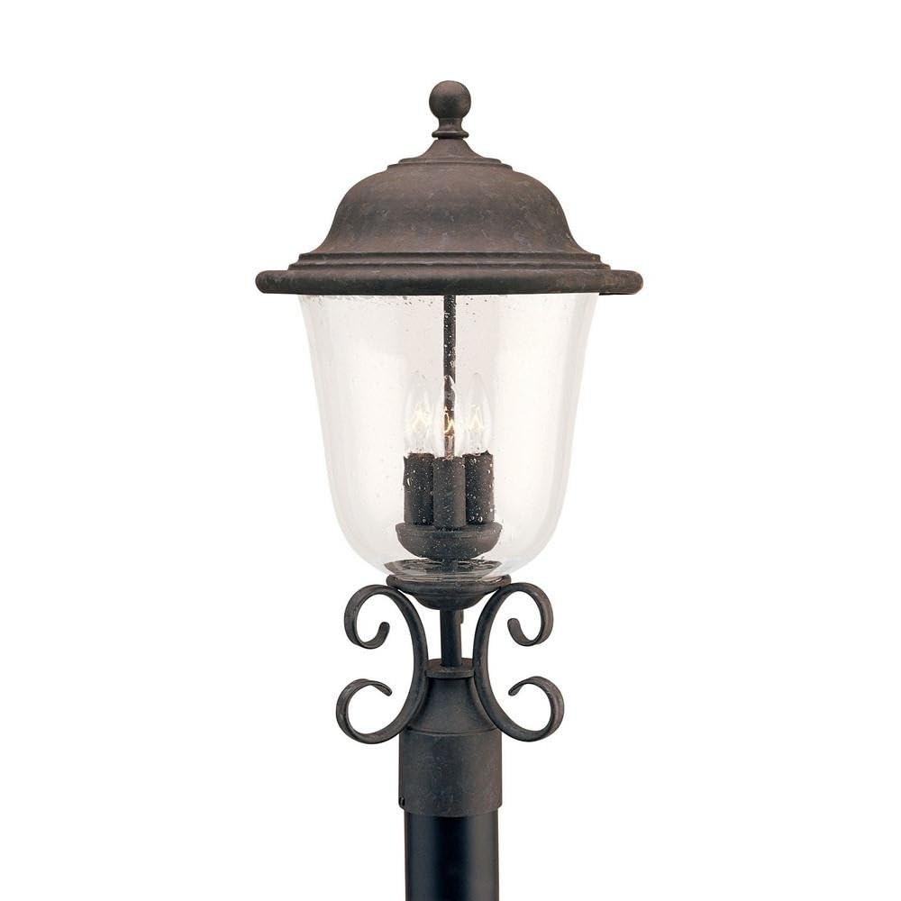 Generation Lighting 8259-46 Trafalgar Three Light Outdoor Post Lantern, Oxidized Bronze, 3-Light, cETL Listed, Safety Rated for 