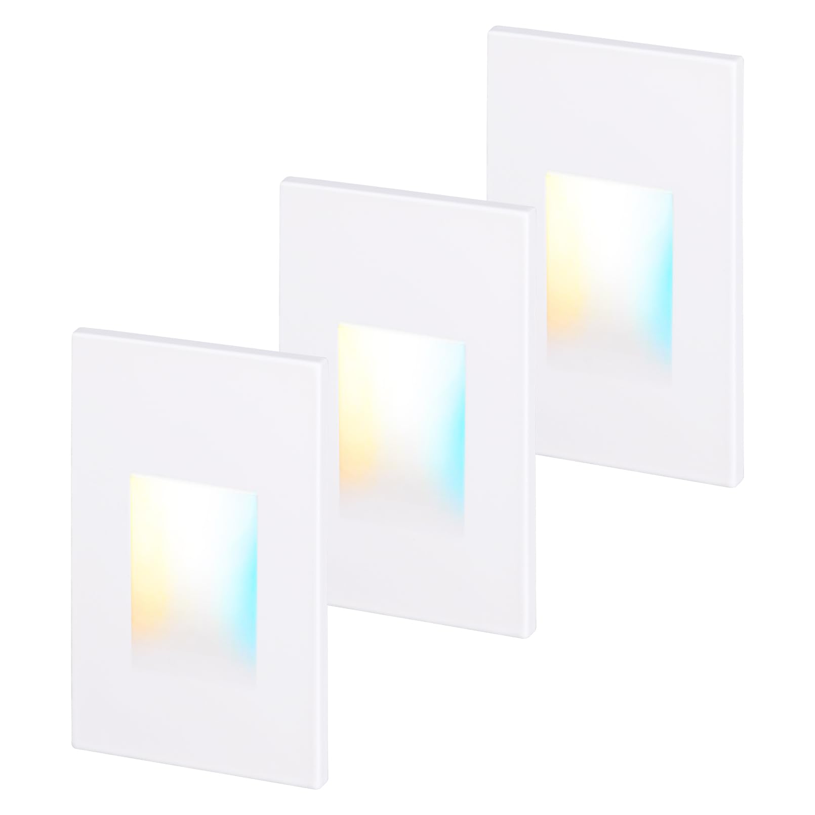 LEONLITE LED Step Lights, Dimmable 3.5W, 5CCT 2700K-5000K, Waterproof, Aluminum, 2.87 Inch, White