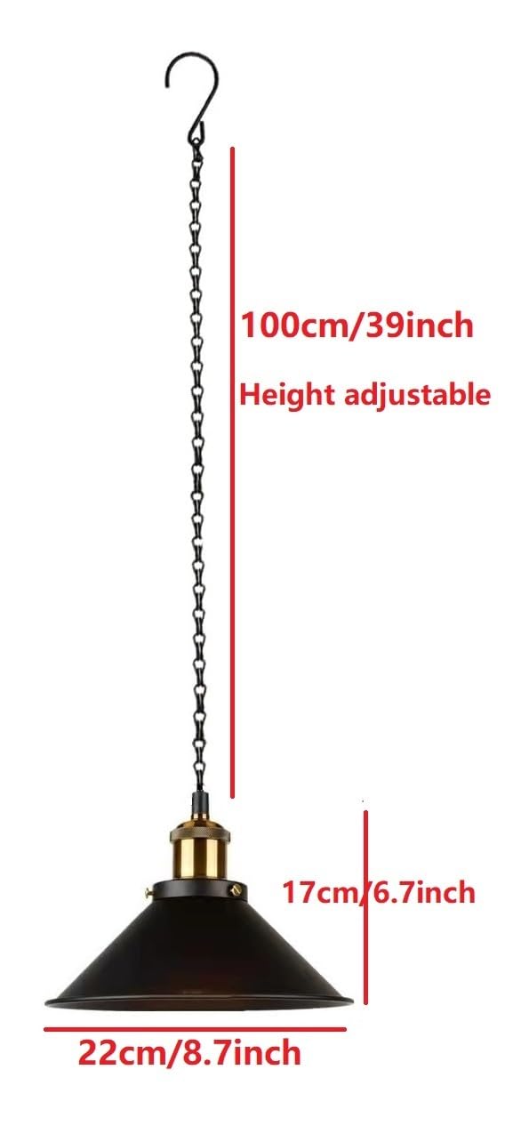 ANUOMY 1 Pack Portable Black Battery Operated Hanging Light Fixture with Remote - Rechargeable Indoor Outdoor Lantern Chandelier