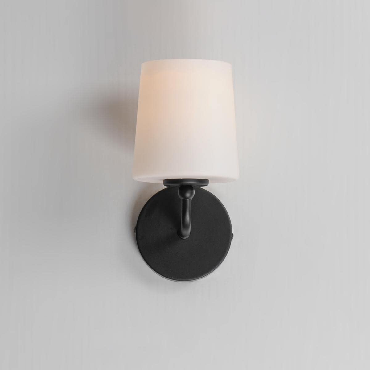 Maxim Lighting Bristol 1-Light Wall Sconce, 10in Tall, 5in Wide, Alloy Steel, Black Finish