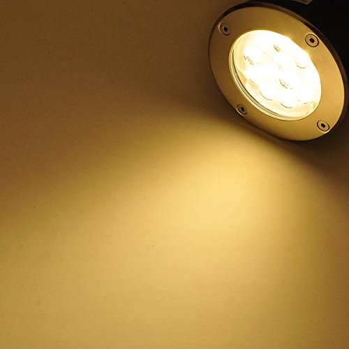 LEDwholesalers In-Ground LED Well Light 14W 12V AC/DC Brushed Stainless Steel Trim Model 3733WW