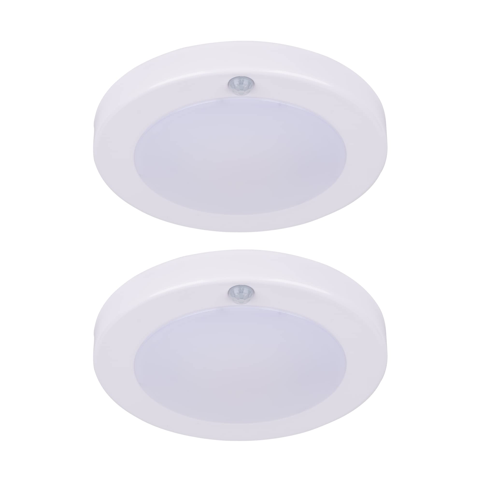 LIT-PaTH LED Flush Mount Ceiling Light with Motion Sensor, 10.5W, 700 Lumen, 6.2 Inch, Galvanized Housing, 5000K,