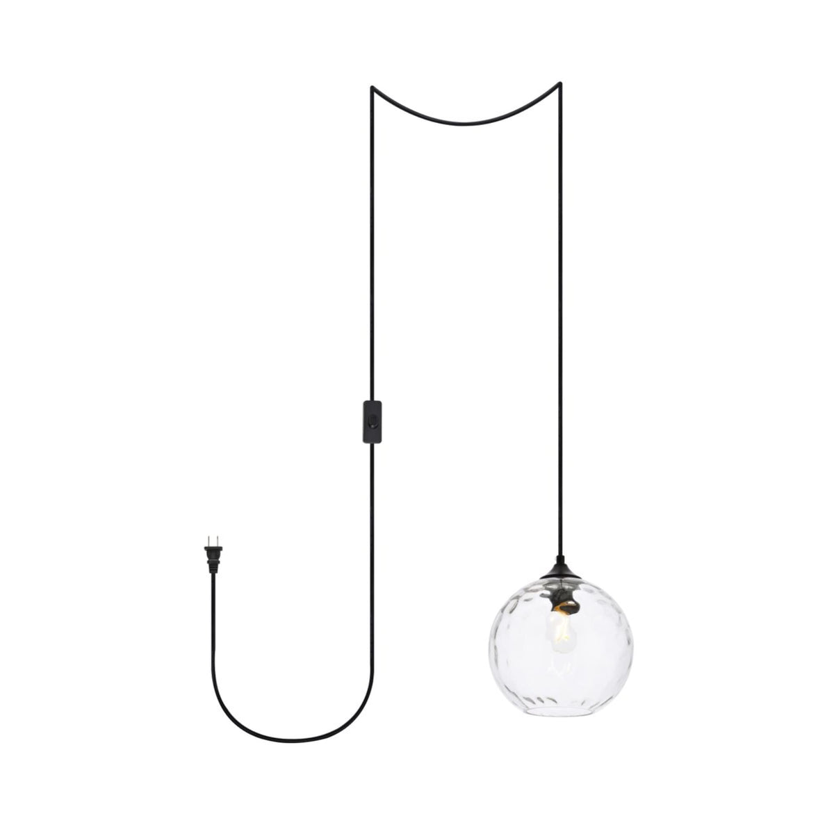 Living District Cashel 1-Light Mid-Century Metal Pendant in Black